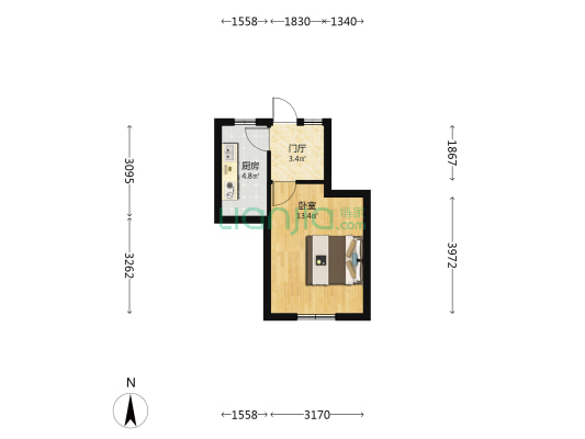 陵西南大街105号院 1室0厅0卫 25平方