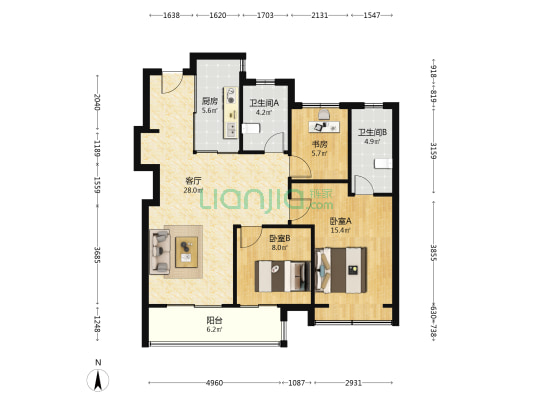华润映江润府 3室1厅2卫 101平方