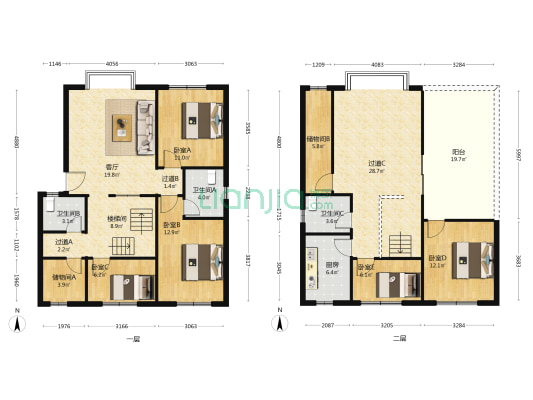 希望路68号 5室1厅3卫 167平方