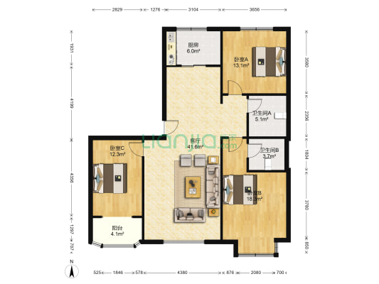 品质社区 金品时代 小区人车分流-户型图