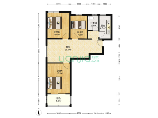 双龙嘉园石华街15号 3室1厅1卫 85平方