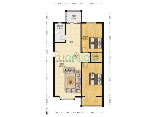 港星里 2室1厅1卫 106平方