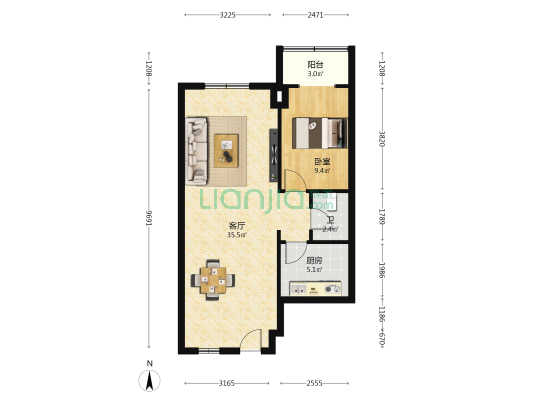 颐宏大厦 1室1厅1卫 79平方