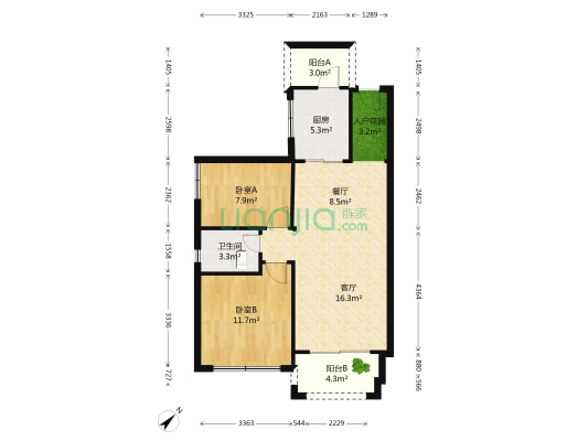 锦绣龙湾 2室2厅1卫 66平方