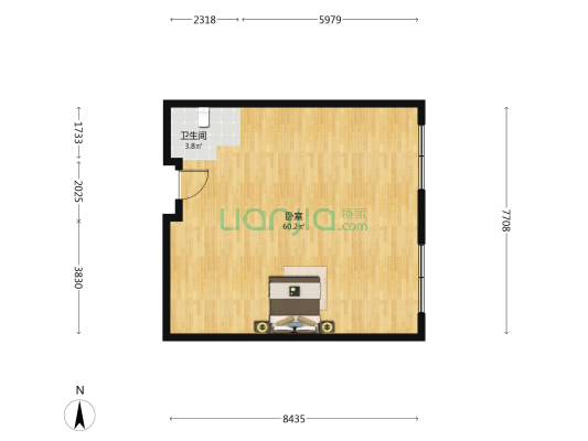 东辰大厦 1室0厅1卫 88平方