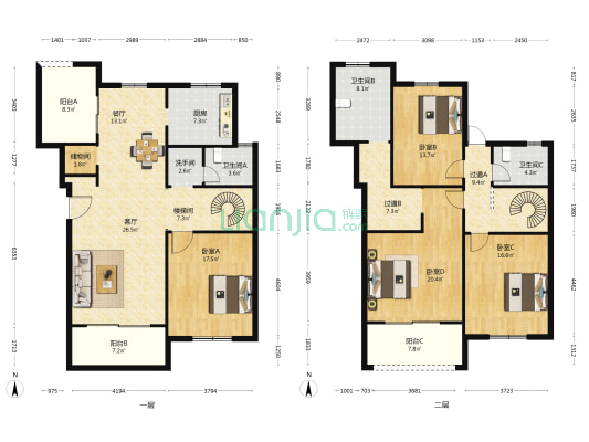 临港首府 4室2厅4卫 220平方