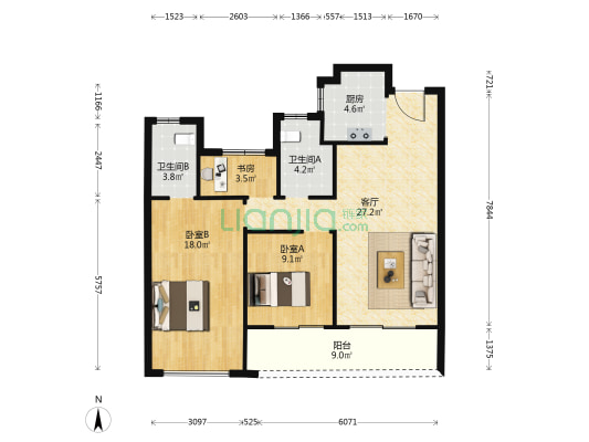 保利·大国璟 3室1厅2卫 100平方