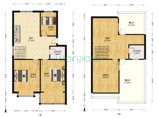 毓秀东路 3室1厅2卫 173平方
