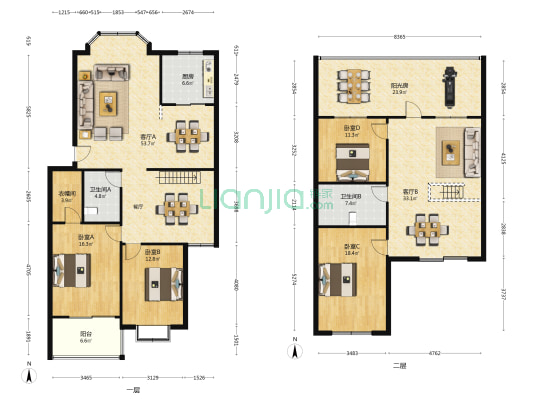 杏林苑西区 4室2厅2卫 126平方