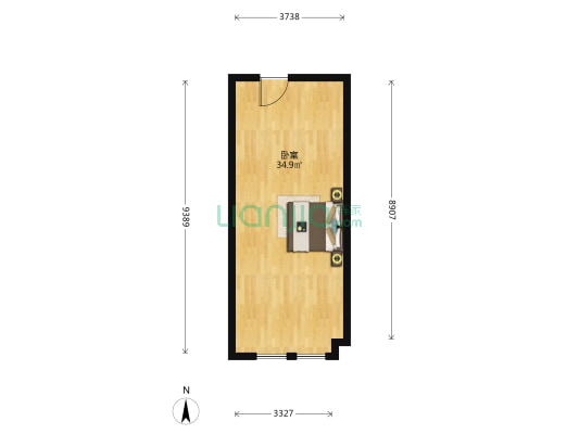 新长江京华国际 1室0厅0卫 53平方