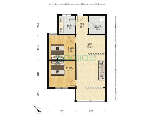 双仪花园 2室1厅1卫 79平方