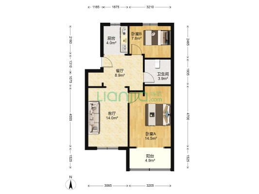 凯旋路166号 2室2厅1卫 71平方