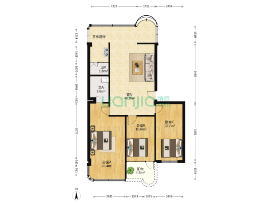 清水二街 3室1厅2卫 119平方