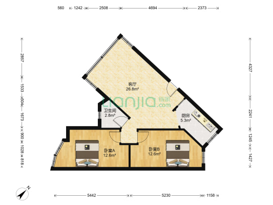 环城中路 2室1厅1卫 74平方