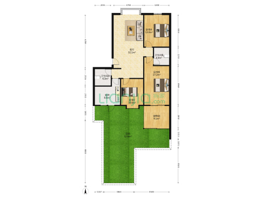 新东方 3室1厅2卫 110平方