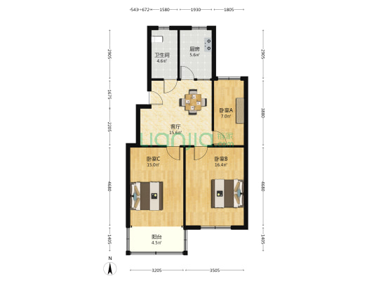 西大街74号 3室1厅1卫 84平方