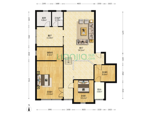 亭江街133号 3室2厅1卫 158平方