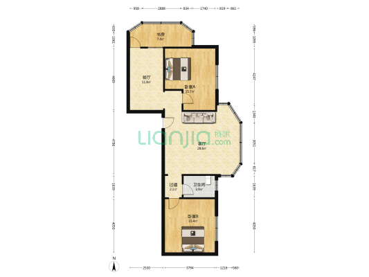 南江路小区 3室2厅1卫 100平方