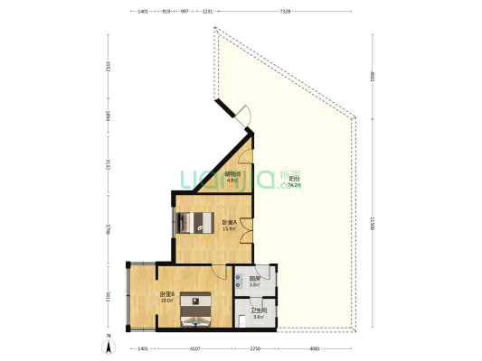 八角井街337号 2室0厅1卫 58平方