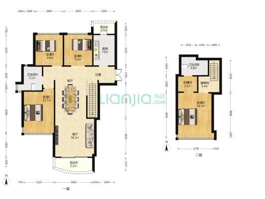 中冶逸璟公馆（二期） 4室1厅2卫 125平方