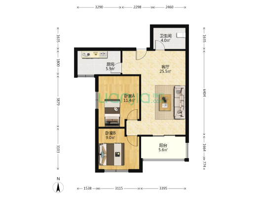 盛世徐东 2室1厅1卫 83平方