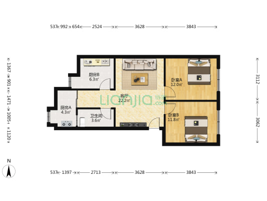 万丰小区 2室1厅1卫 73平方