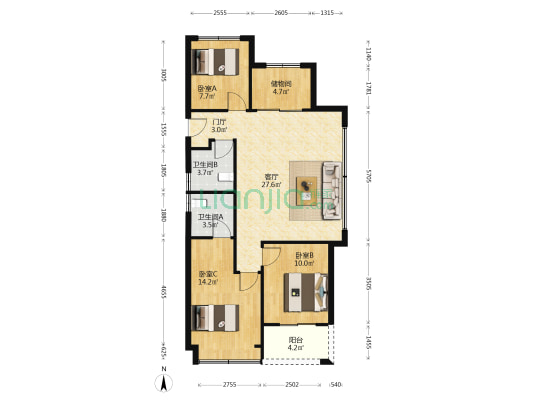 樾臻府 3室1厅2卫 97平方