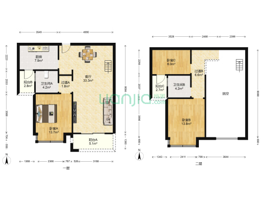 康利华府 3室1厅2卫 136平方
