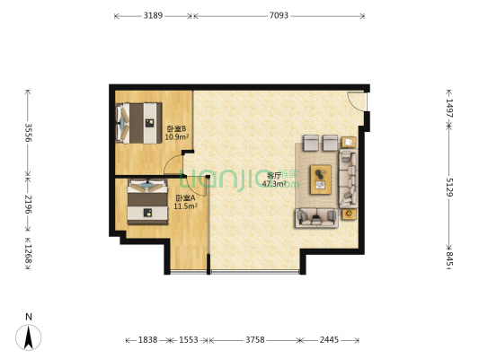 西华门街17号 2室1厅0卫 180平方