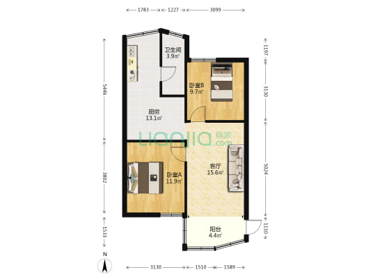 梅华东路284号 2室1厅1卫 74平方