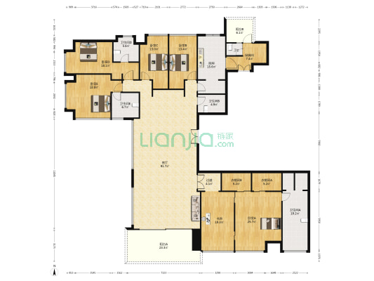 天鹅湖花园一期 6室1厅5卫 371平方