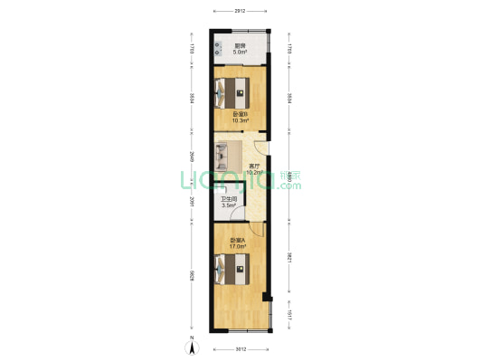 曙光名座 2室1厅1卫 55平方