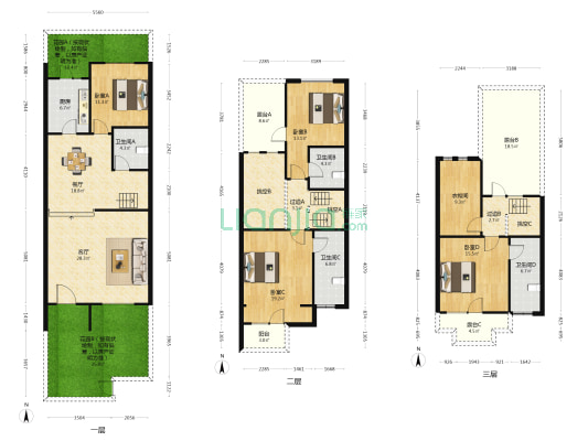 温泉新都孔雀城二期 4室2厅4卫 174平方