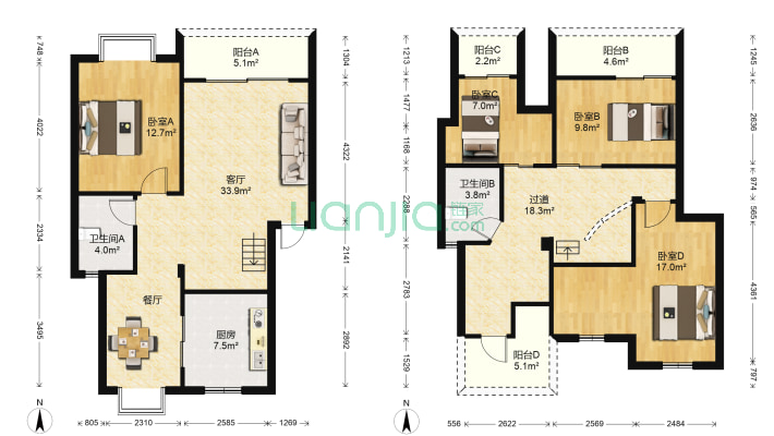 果岭生活区C区二手房实景图