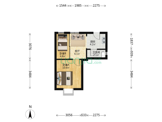 西庵巷 2室1厅1卫 41平方