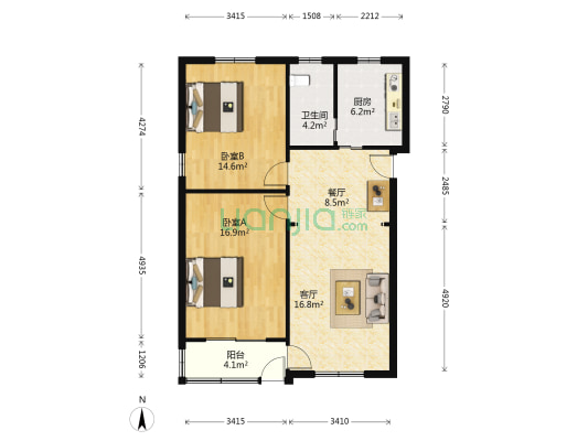 浦三路759弄 2室2厅1卫 88平方