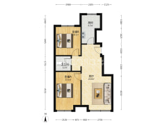中国铁建樾府国际 2室1厅 南-涿州中国铁建樾府国际户型图