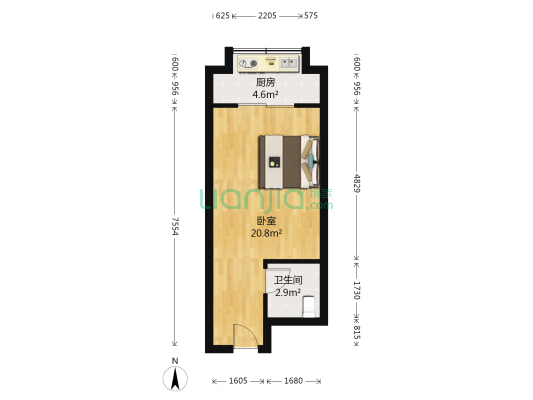 兴园名宅 1室0厅1卫 38平方