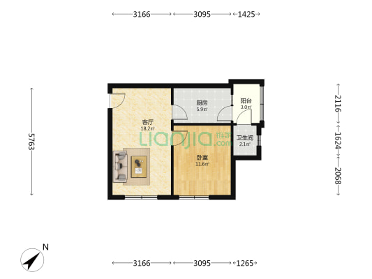 南巷子13号院 1室1厅1卫 52平方