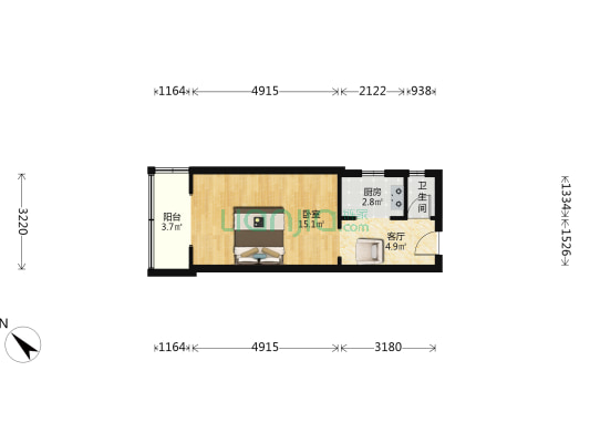 永丰楼(和平区) 1室1厅1卫 34平方