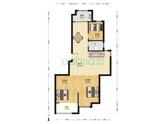 博奥东苑 3室1厅1卫 106平方