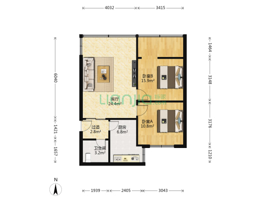 烟雨路 2室1厅1卫 70平方