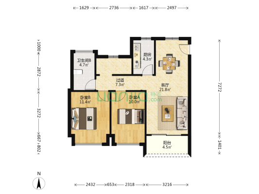 祥龙云居·那山那水 2室1厅1卫 84平方