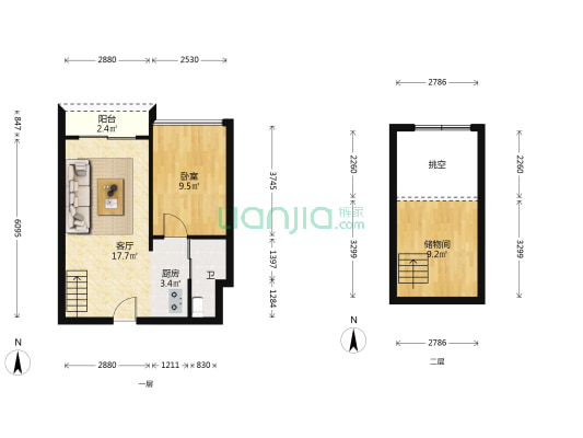 城市假日三期 1室1厅1卫 46平方