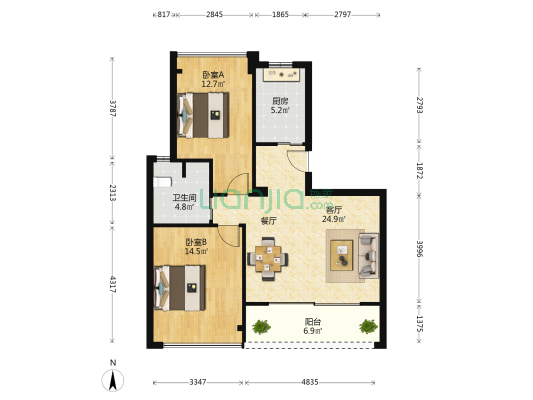 乌镇雅园安雅苑 2室1厅1卫 83平方