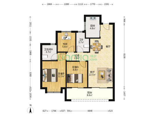德信东境 3室1厅2卫 97平方