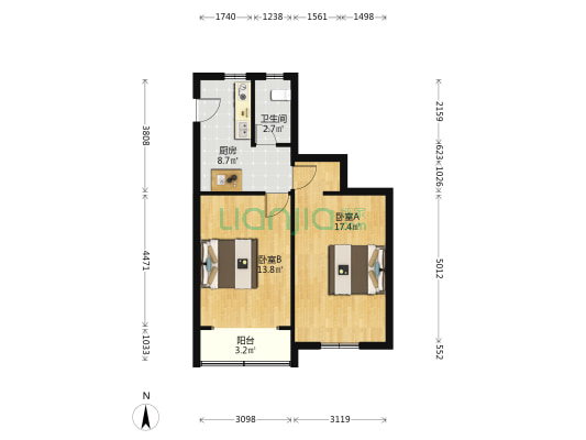 定西路601弄 2室0厅1卫 58平方