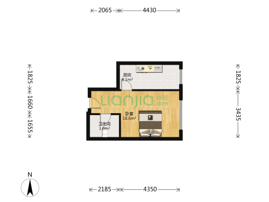 晴川大厦 1室0厅1卫 64平方