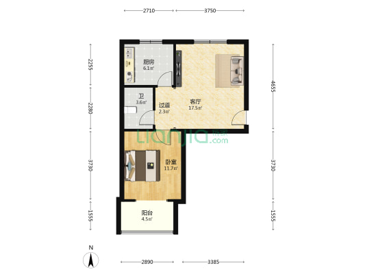 麻营小区 1室1厅1卫 58平方