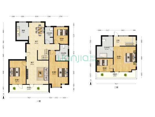 绿城诚园知敬苑 5室2厅3卫 209平方